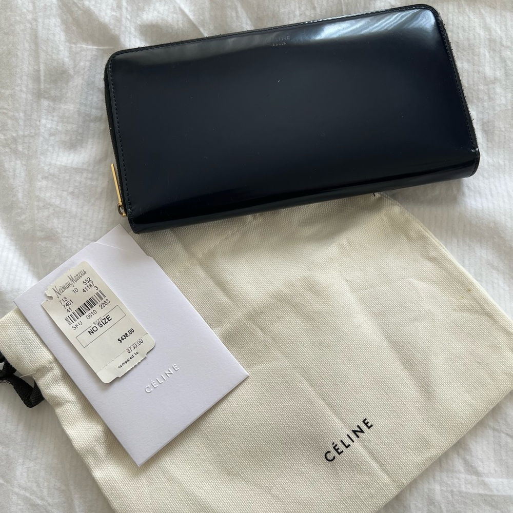 Celine Navy Patent Wallet